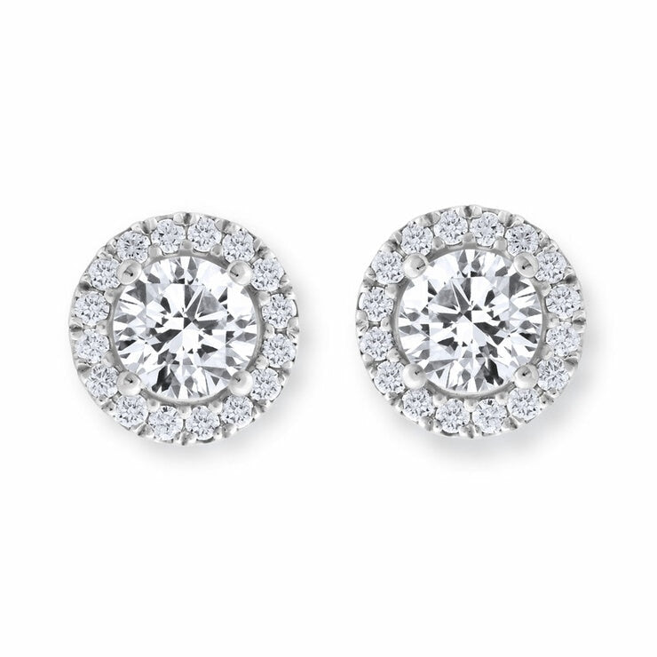 Costco round brilliant cut diamond earrings 1.22ctw white gold - British product
