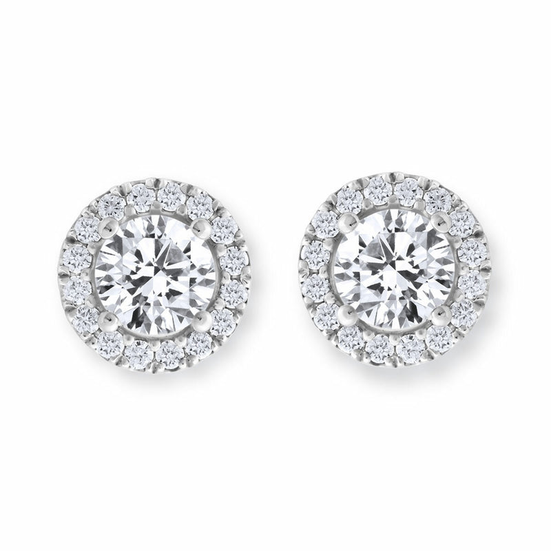 Costco round brilliant cut diamond earrings 1.22ctw white gold - British product