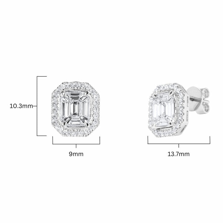 Costco 1ct round brilliant and baguette diamond earrings, UK version