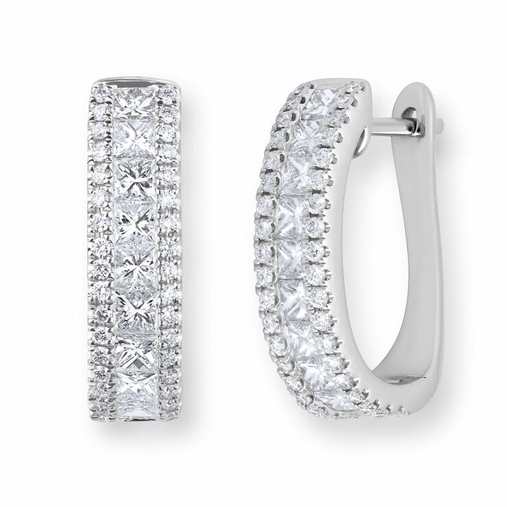 Costco 1.52ctw diamond hoop earrings 18ct white gold - British product