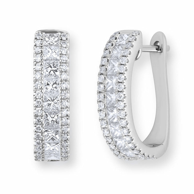 Costco 1.52ctw diamond hoop earrings 18ct white gold - British product