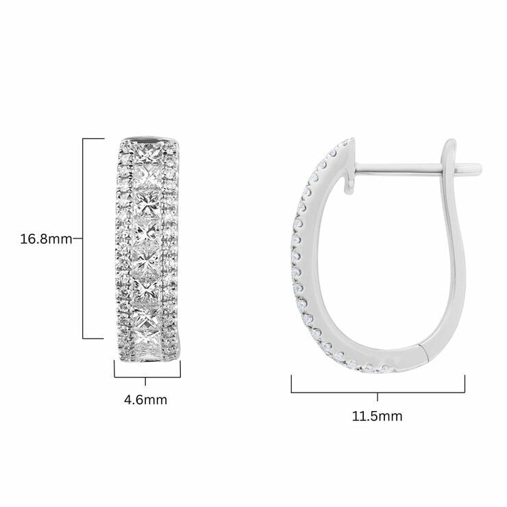 Costco 1.52ctw diamond hoop earrings 18ct white gold - British product