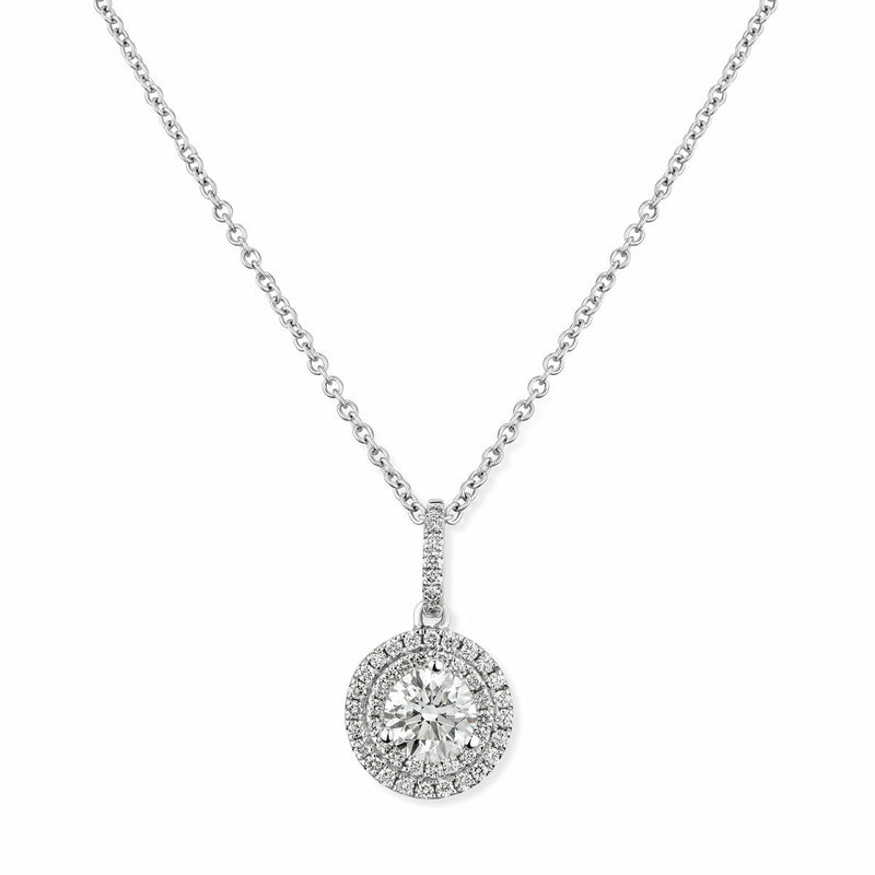 Costco diamond pendant round brilliant cut halo 1.00ctw (British brand)