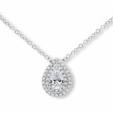 Costco UK 0.58ctw Pear and Round Brilliant Cut Diamond Pendant, 18ct White Gold- Buy online at McGrocer