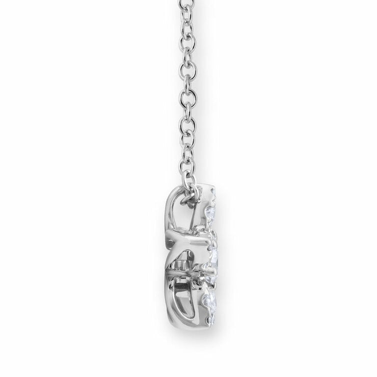 Round brilliant cut diamond pendant 0.34ctw 18ct white gold, imported from the UK