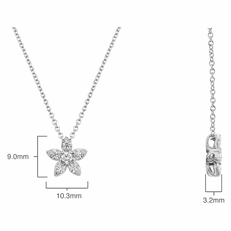 Round brilliant cut diamond pendant 0.34ctw 18ct white gold, imported from the UK