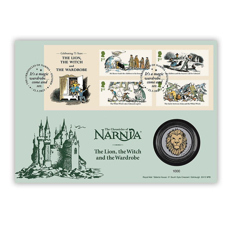 Royal Mail Narnia stamps and medal cover limited edition, imported from the UK