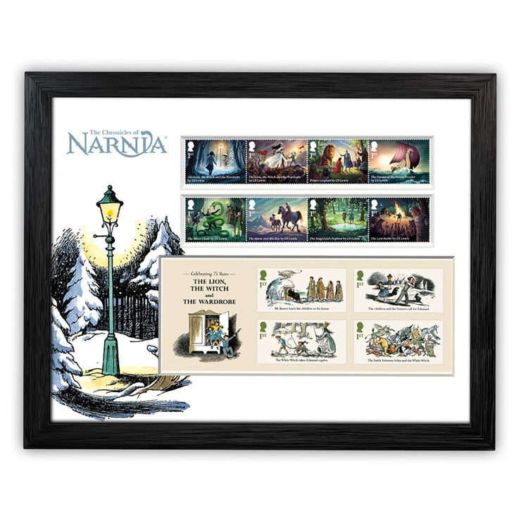 Royal Mail Narnia stamps 32cm x 25.1cm framed - British product