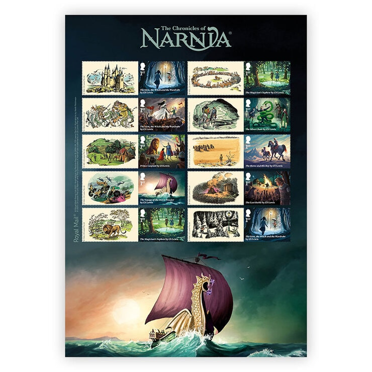 Royal Mail Chronicles of Narnia framed stamp collector sheet, British brand