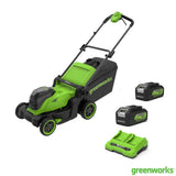 Costco UK Greenworks 48V 41cm Cordless Lawn Mower with 2x 24V 4Ah Batteries and Dual Charger- Buy online at McGrocer