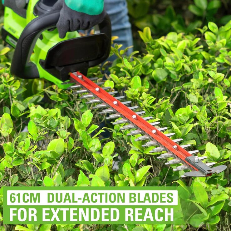 Greenworks cordless brushless hedge trimmer 61cm (British brand)