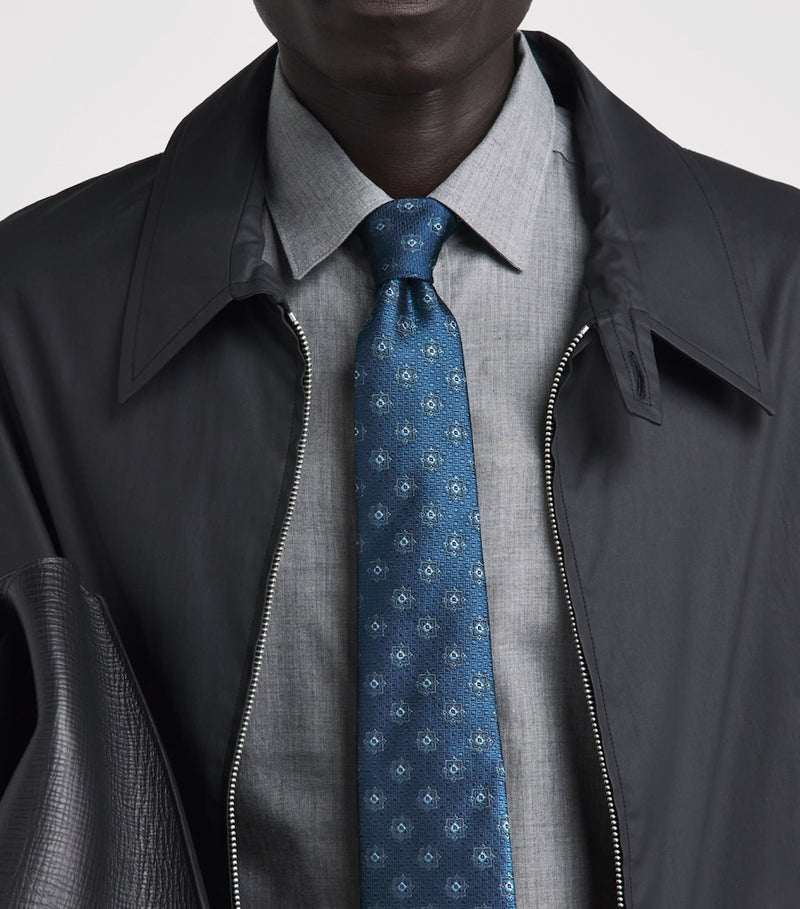 Canali silk jacquard tie 8cm, UK version