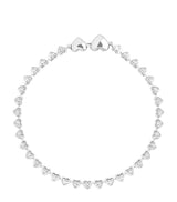 Harrods Astrid & Miyu Rhodium-Plated Heart Tennis Bracelet- Buy online at McGrocer
