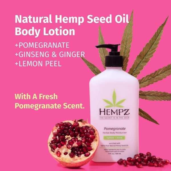 Hempz Pomegranate Hemp Seed Oil Herbal Body Moisturiser 500mL, UK version
