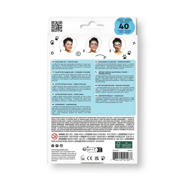 Snazaroo Adventure face paint kit, UK version