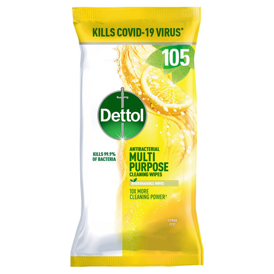Dettol Antibacterial Multipurpose Cleaning Wipes Citrus 105s GOODS Sainsburys   