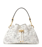 Jimmy Choo small perforated leather cinch shoulder bag - British product