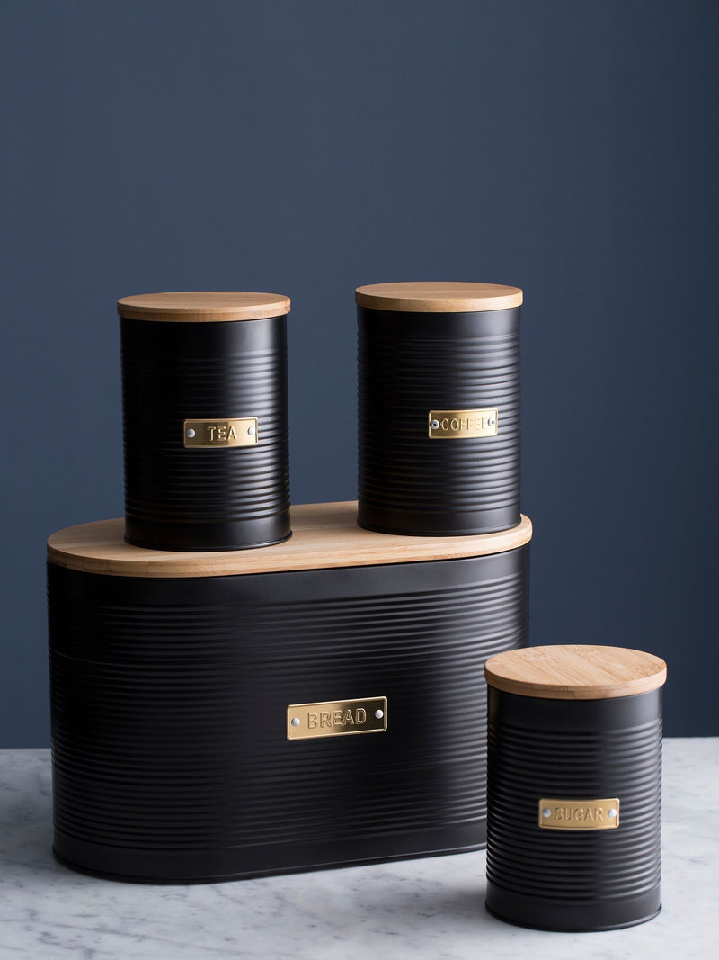 Typhoon Black Otto Tea, Coffee & Sugar Storage