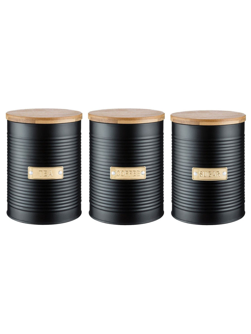Typhoon Black Otto Tea, Coffee & Sugar Storage