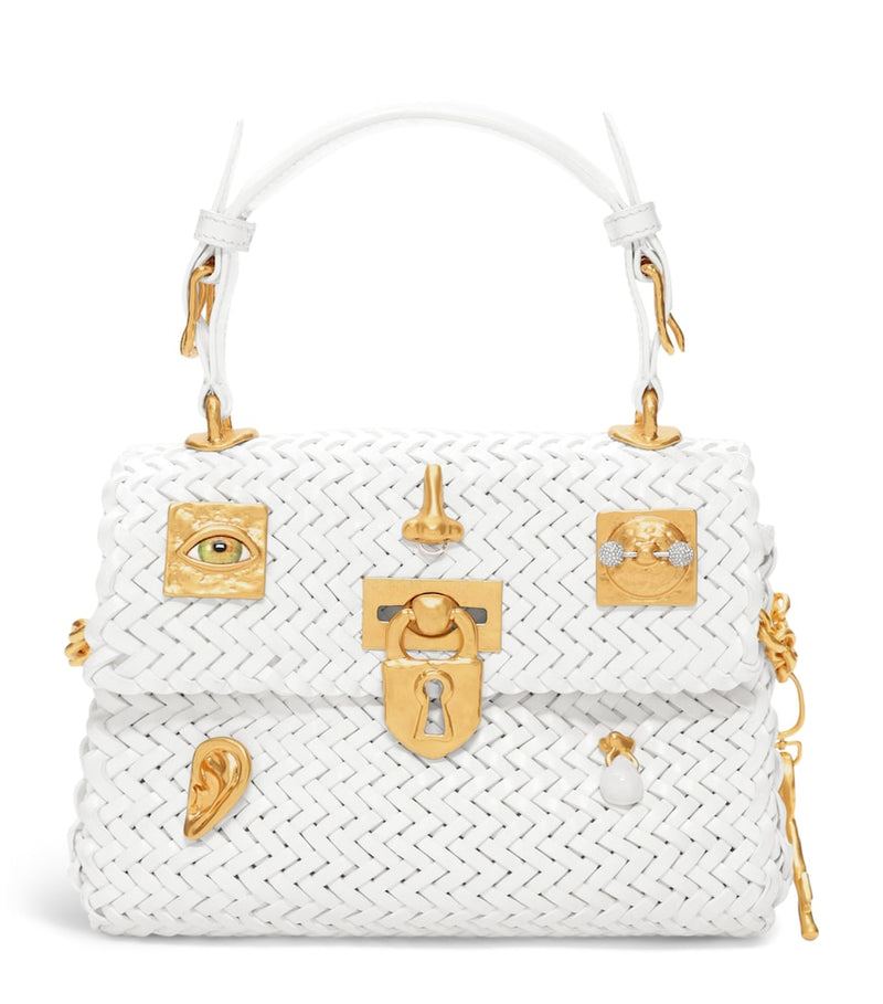 Schiaparelli mini calfskin bijoux secret top-handle bag, imported from the UK
