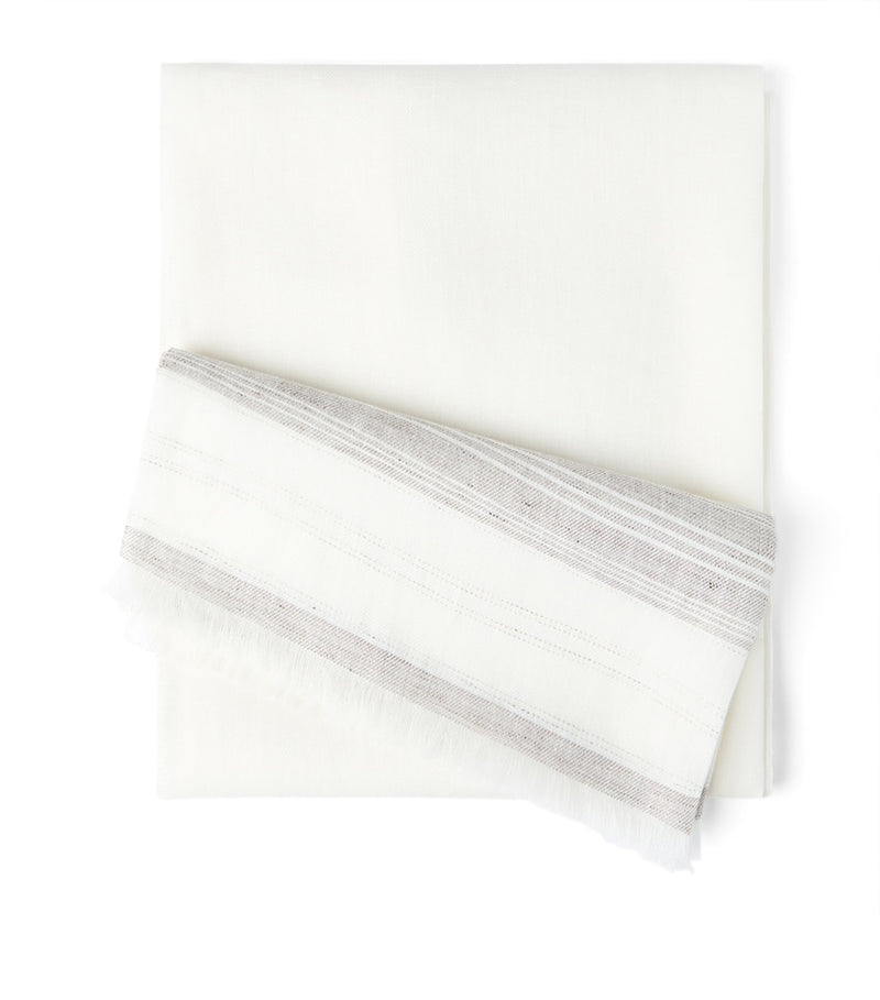 Brunello Cucinelli linen stripe scarf 75cm x 180cm (British brand)