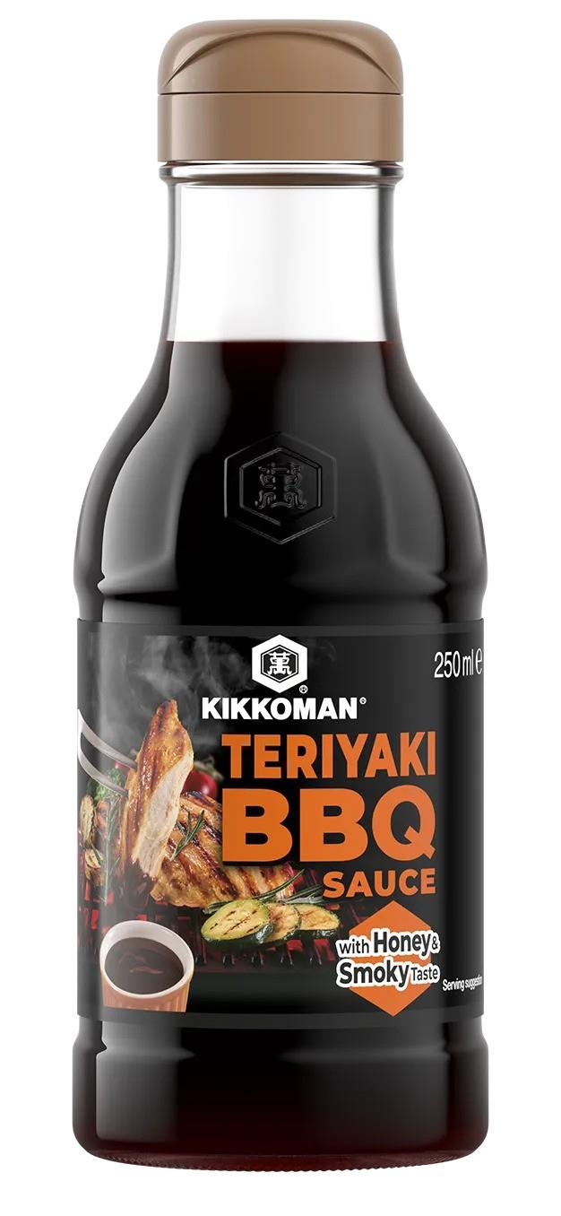 Kikkoman teriyaki BBQ sauce with honey smoky taste (British brand)