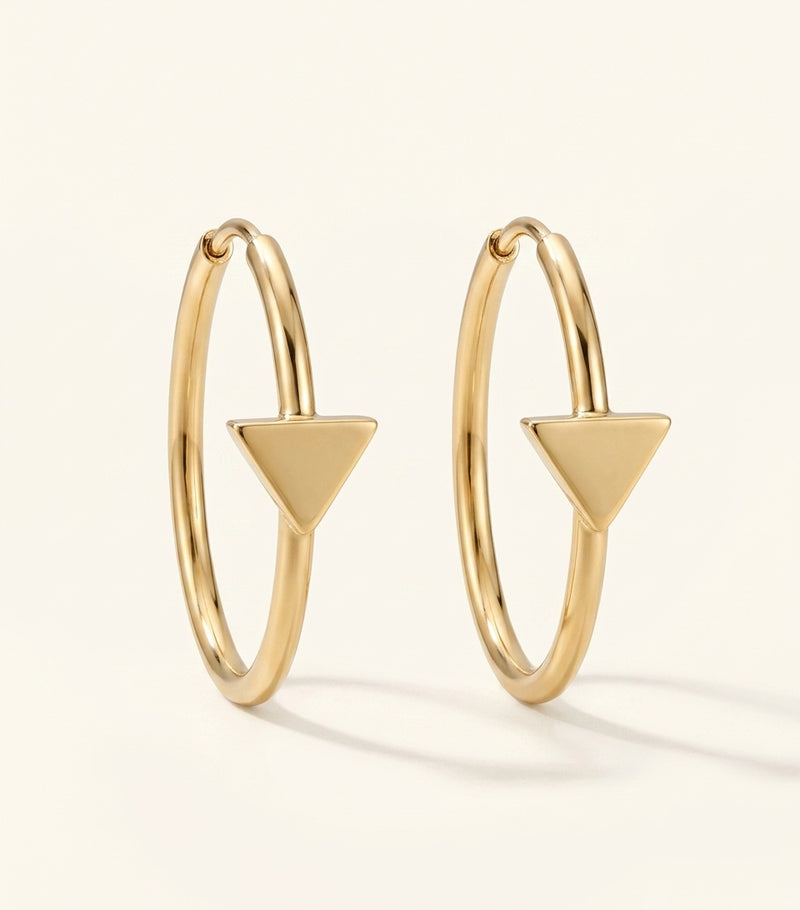 Prada triangle hoop earrings, UK version