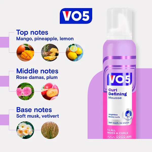 VO5 Curl Defining Hair Mousse 200ml (British brand)