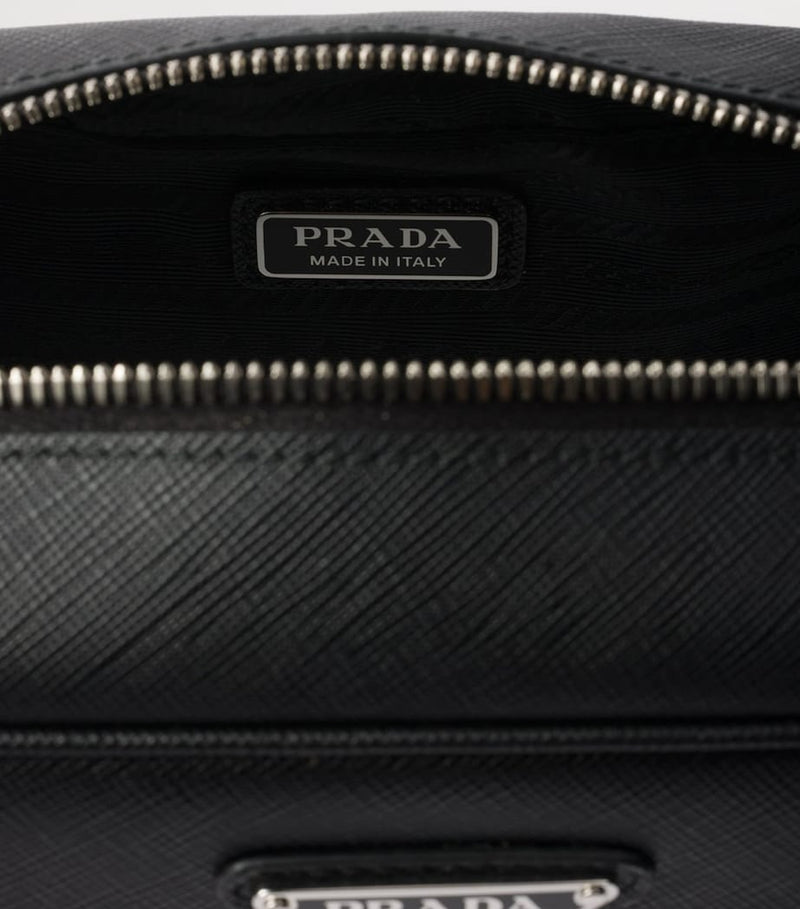 Prada Saffiano leather triangle pouch, imported from the UK