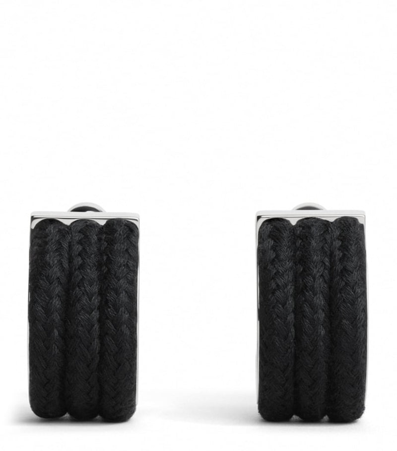 Alaïa hoop earrings with hand-wrapped cords, UK version