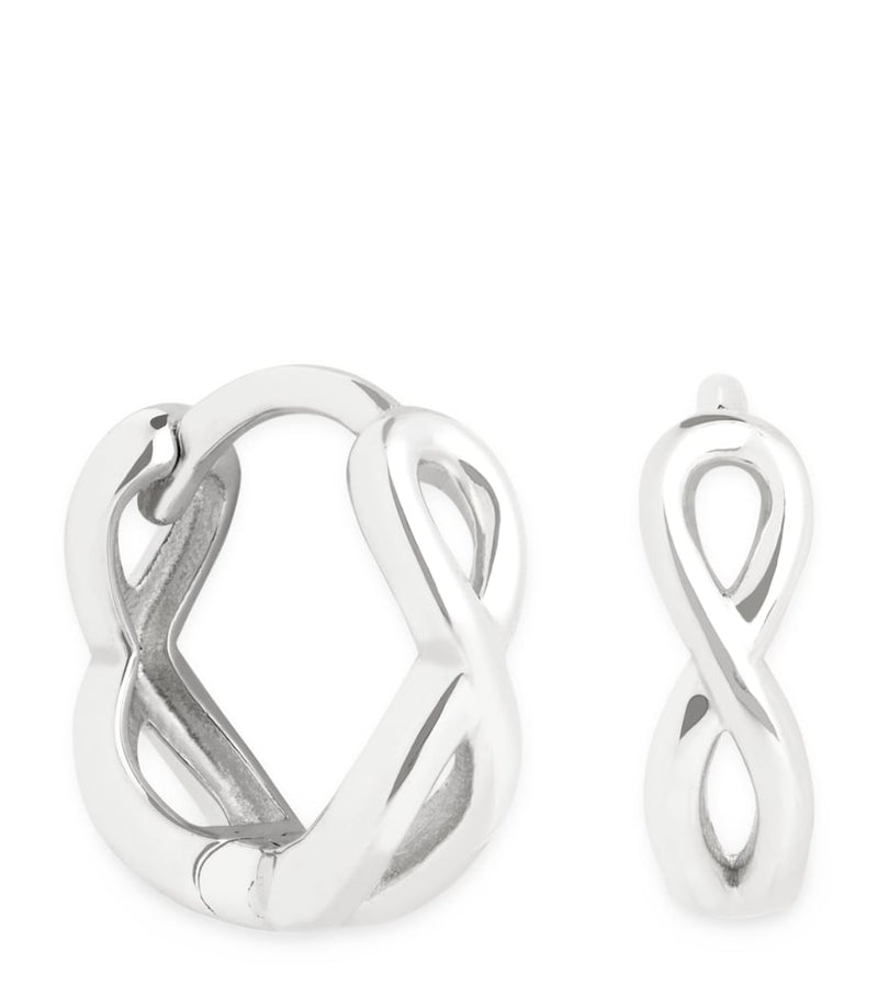 Astrid & Miyu white gold Infinity huggie earrings 14kt (British brand)