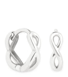 Astrid & Miyu white gold Infinity huggie earrings 14kt (British brand)