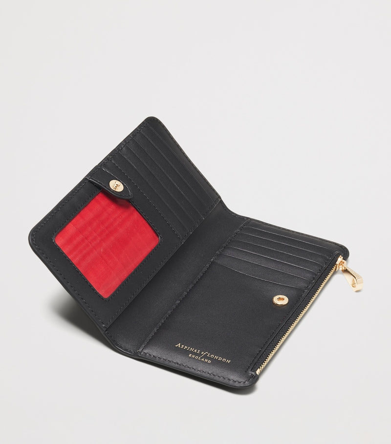 Aspinal of London large grained leather Mayfair purse, imported from the UK