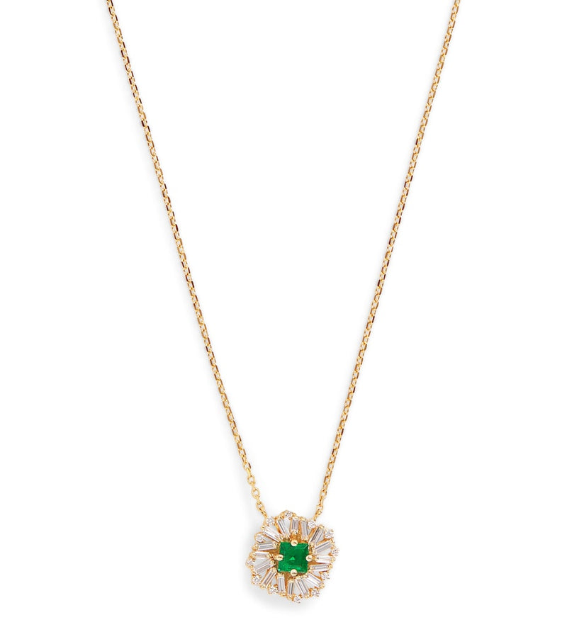 Suzanne Kalan Princess Flower diamond emerald necklace, UK version
