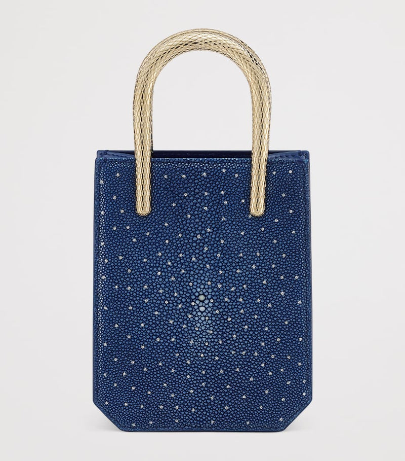 Bvlgari mini galuchat leather Serpentine tote bag (British brand)