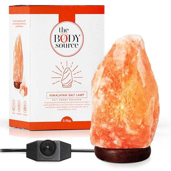 The Body Source Himalayan Salt Lamp hand-carved 2-3kg, imported from the UK