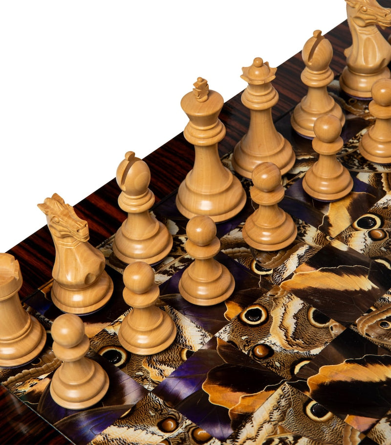Purling Noctua chess set with butterfly wings, imported from the UK