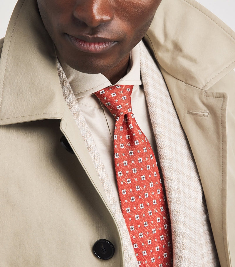 Isaia silk floral tie 6cm width, imported from the UK