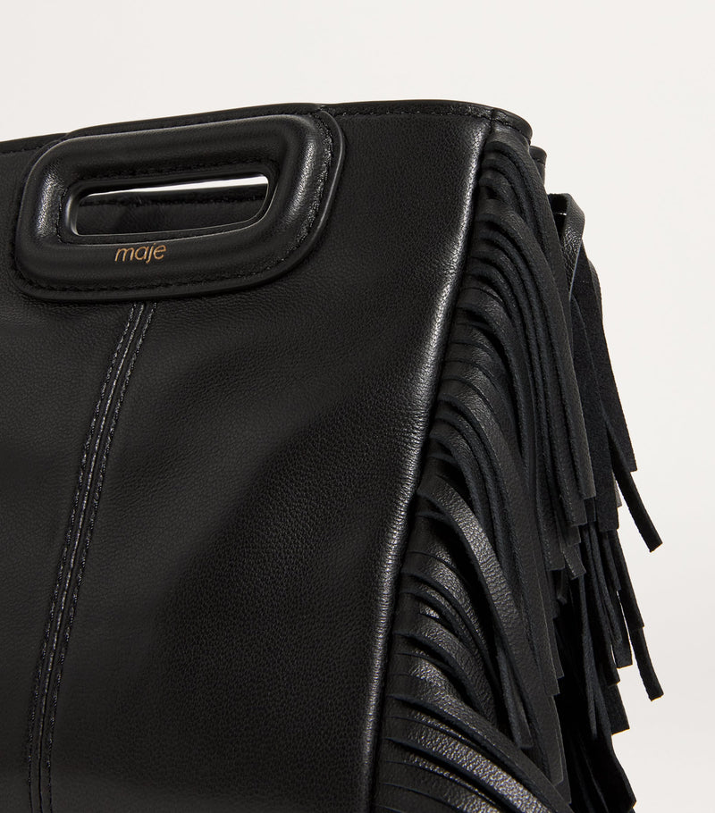Maje mini leather 'M' top-handle bag (British brand)
