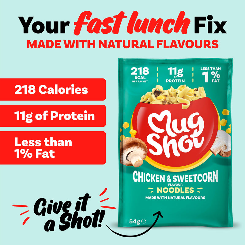 Mug Shot noodles chicken sweetcorn 54g (British brand)