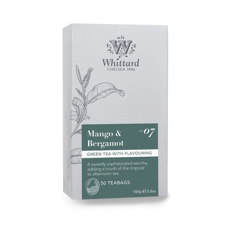 Whittard mango bergamot green tea teabags 50 pack (British brand)
