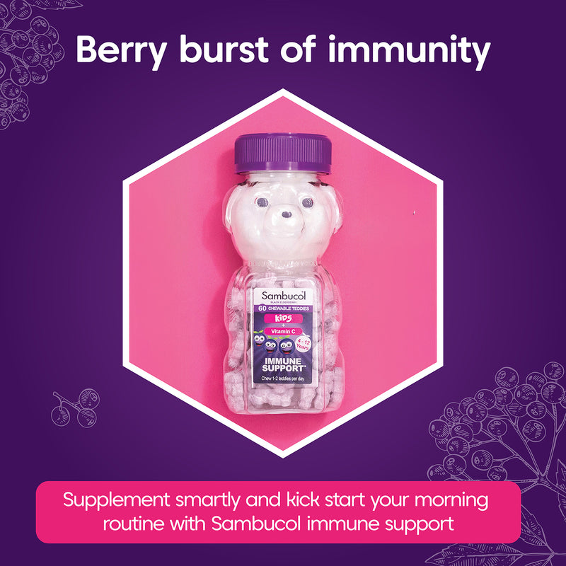Sambucol Chewable Teddies Berry Flavour 60 Count (British brand)