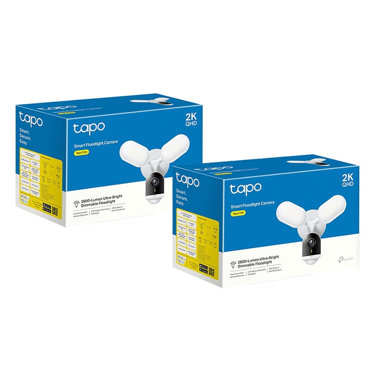 TP-Link Tapo C720 smart floodlight camera 2K 2-pack, UK version
