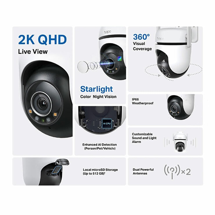 Tapo C520WS 2K 4MP outdoor security camera 2-pack - British product