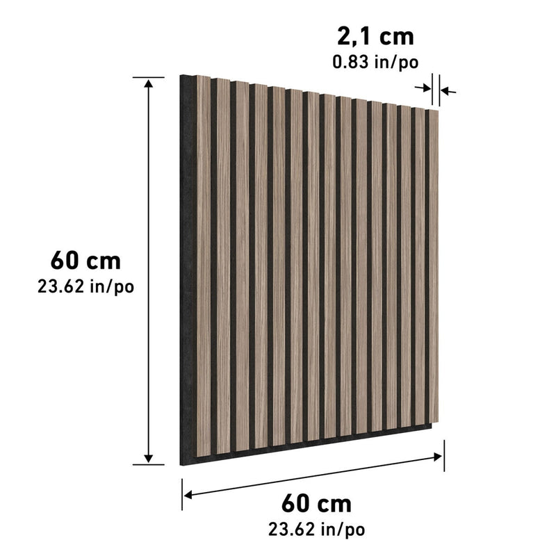Artika acoustic wall panels Walnut and Black 4-pack, imported from the UK