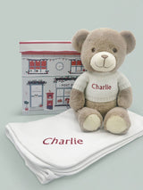 Next Babyblooms Personalised Christmas Frankie Bear Soft Toy and Snuggle Wrap- Buy online at McGrocer