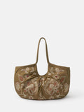 Accessorize green oversized floral embroidered shoulder bag (British brand)