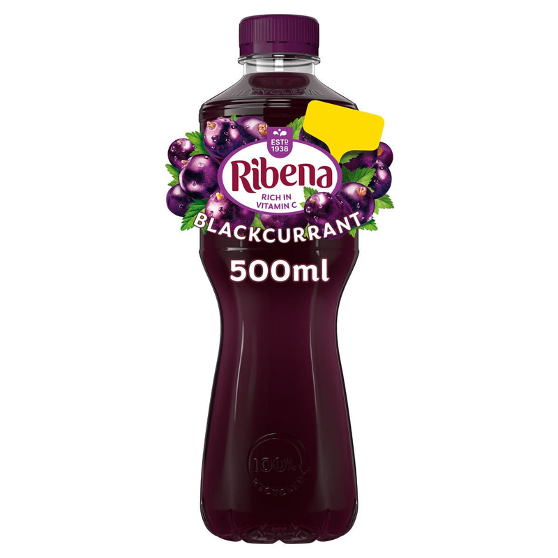 Ribena blackcurrant squash 12 x 500ml, imported from the UK