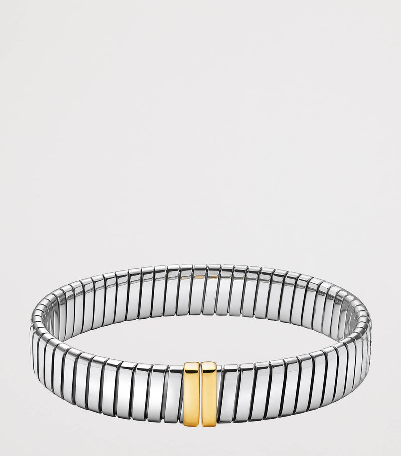 سوار Bvlgari Tubogas من الفولاذ المقاوم للصدأ والذهب الأصفر (ماركة بريطانية)