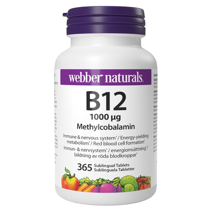 Webber Naturals B12 1000mcg sublingual tablets 365 count, UK version